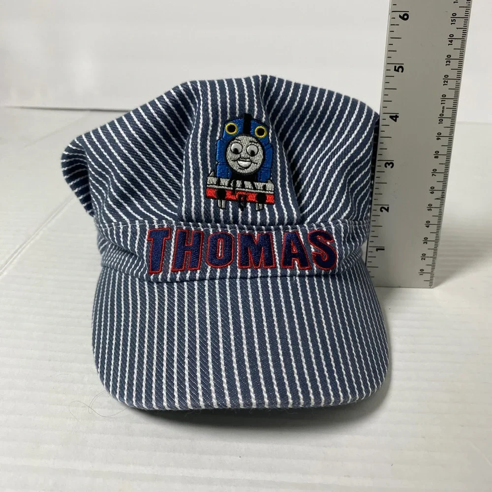 Vintage Thomas and‎ Friends Boys Engineer Cap Conductor Railroad Train Pinstripe